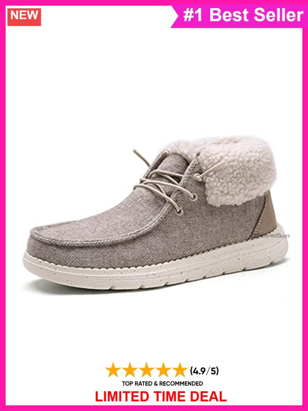 Women's Faux Fur Lined Ankle Slip-On Loafers Winter Booties